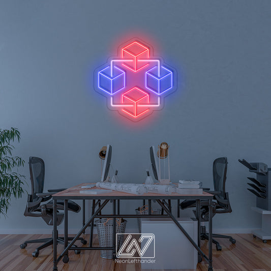 Blockchain - LED Neon Sign, Bedroom neon sign, Crypto neon sign, Neon Lights, Crypto