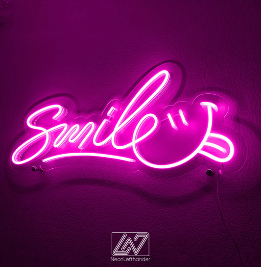 Smile - LED Neon Sign, Smiley Face Neon Sign, Smile LED Decor, Emoji Neon Sign, Custom Neon Sign, Funny Neon Sign, Smiley Emoji