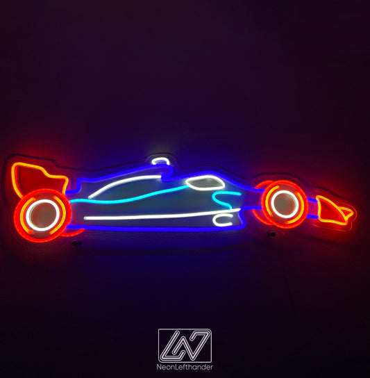 F1 - LED Neon Sign , Sport Interior Decor, Open-Wheel Car Neon Lights, Car Bedroom Neon Sign, Neon Sign Wall Decor