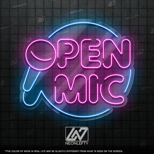 Open Mic Neon Sign