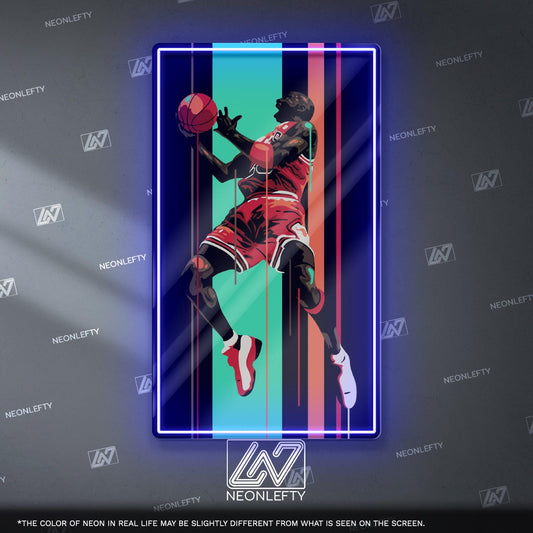 Jordan Neon Sign - basketball wall decor inspired by the legend of the game, perfect for sports room, gym, man cave or sneakerhead space