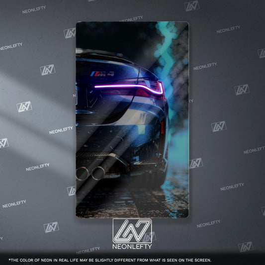 BMW M4 Neon Sign - Aggressive front view wall art inspired by modern performance design, perfect for garage, man cave or car room
