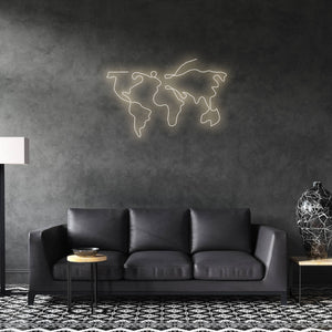 World Map Neon Sign, The World Sign Neon Light, Led Neon Sign Light, College/University Neon Light, Office Home Wall Neon Decor