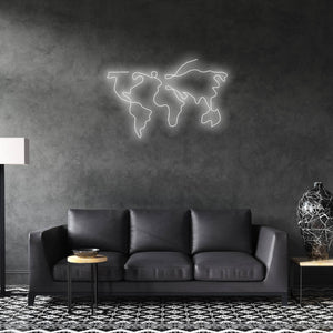 World Map Neon Sign, The World Sign Neon Light, Led Neon Sign Light, College/University Neon Light, Office Home Wall Neon Decor