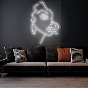 Woman Face - LED Neon Sign , Home Interior Decor, Neon Lights, Bedroom neon sign, Neon sign wall decor