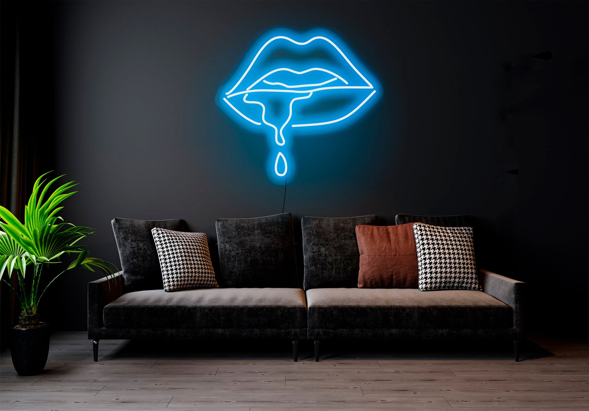 Dripping Lips - LED Neon Sign , Custom Neon Sign, Custom Neon Light, Neon Bedroom Sign, Led Neon Wall Decor, Wall Art