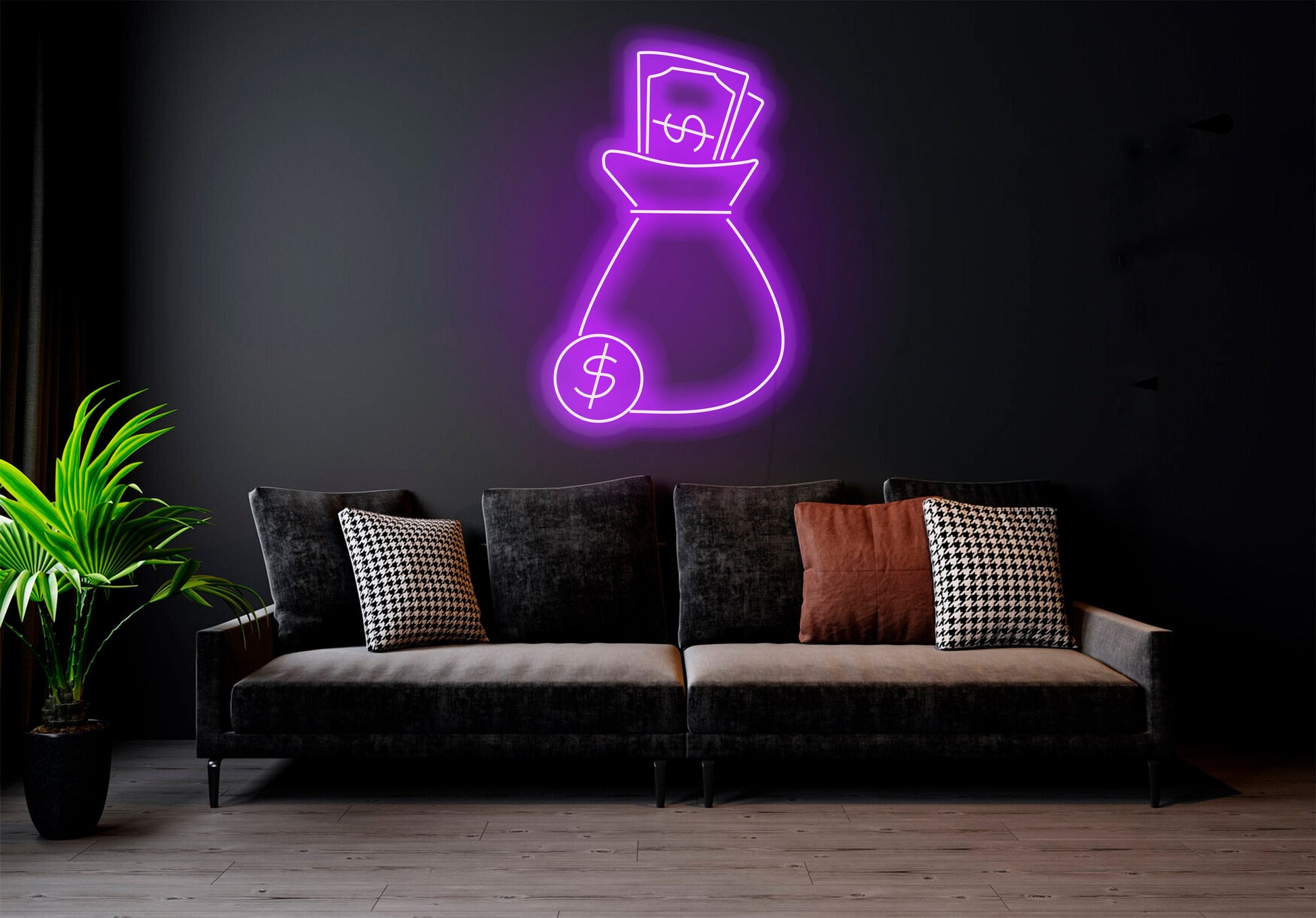 Cash Bag - LED Neon Sign | Neon Money Sign | Wall Decor | Neon Signs for Sale | Led Neon Lights | Neon Light Decor