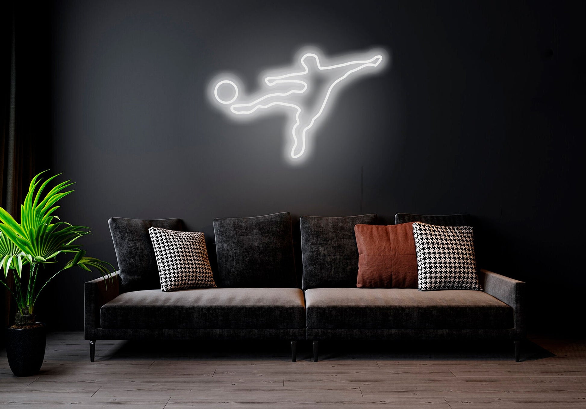 Soccer player - LED Neon Sign, Footballer wall decor Sport led neon sign Decor for kids room Sport signs Unbreakable neon sign