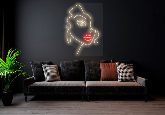 Woman Face - LED Neon Sign , Home Interior Decor, Neon Lights, Bedroom neon sign, Neon sign wall decor
