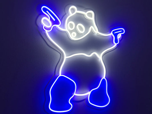 Panda - LED Neon Sign ,Animal sign, Panda light, Gangsta Panda with Guns, Home Decor Wall Decore, neon light , Birthday gift