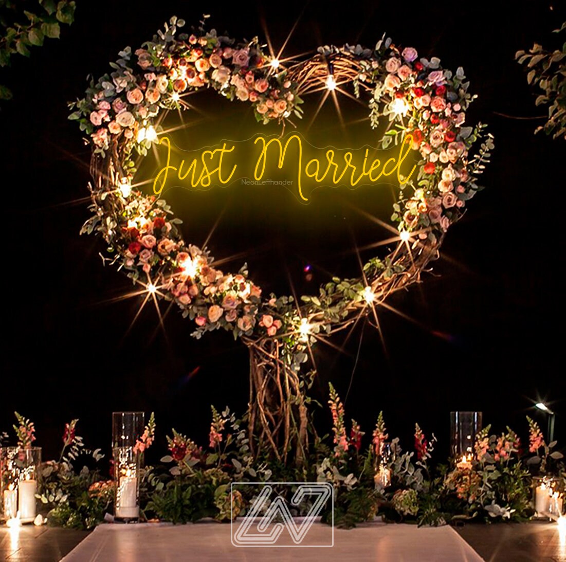 Just Married - Wedding LED Neon Sign, Custom Wedding Sign, Wedding Decor, Wedding Ceremony, Personalized Sign, Wall Decor