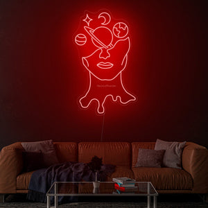 Space Face - LED Neon Sign, Interior Decor, Room decor, Wall Decor, Custom Sign, Neon For Home