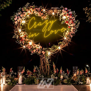 Crazy in Love - LED Neon Sign, Wedding Bride Party Decoration Event Neon Sign Lighting Wall Hanging