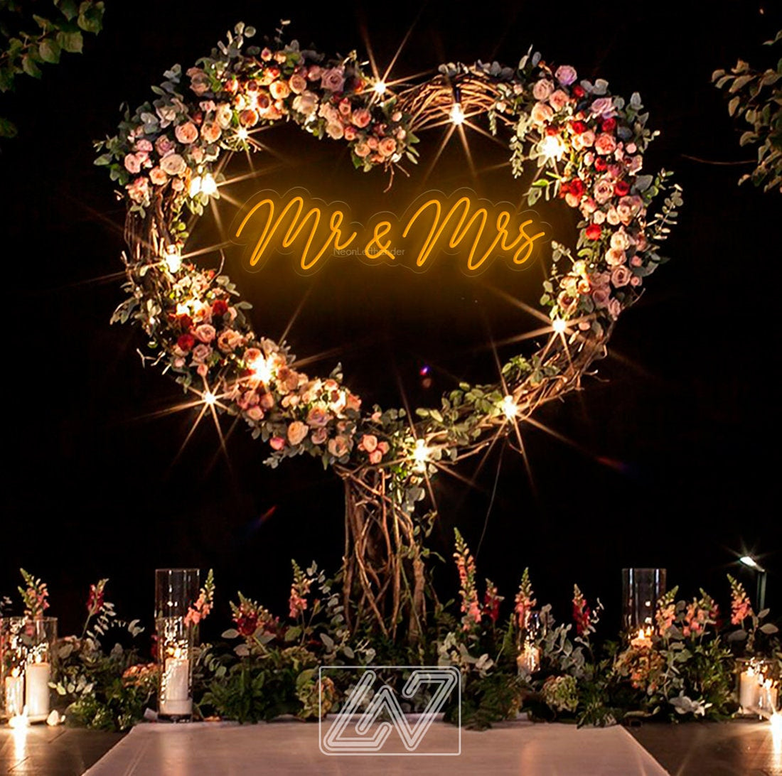 Mr. & Mrs. - Wedding Custom Neon Sign Flex Led Neon Light Sign Bride Engagement Party Custom Neon Sign Room Decoration