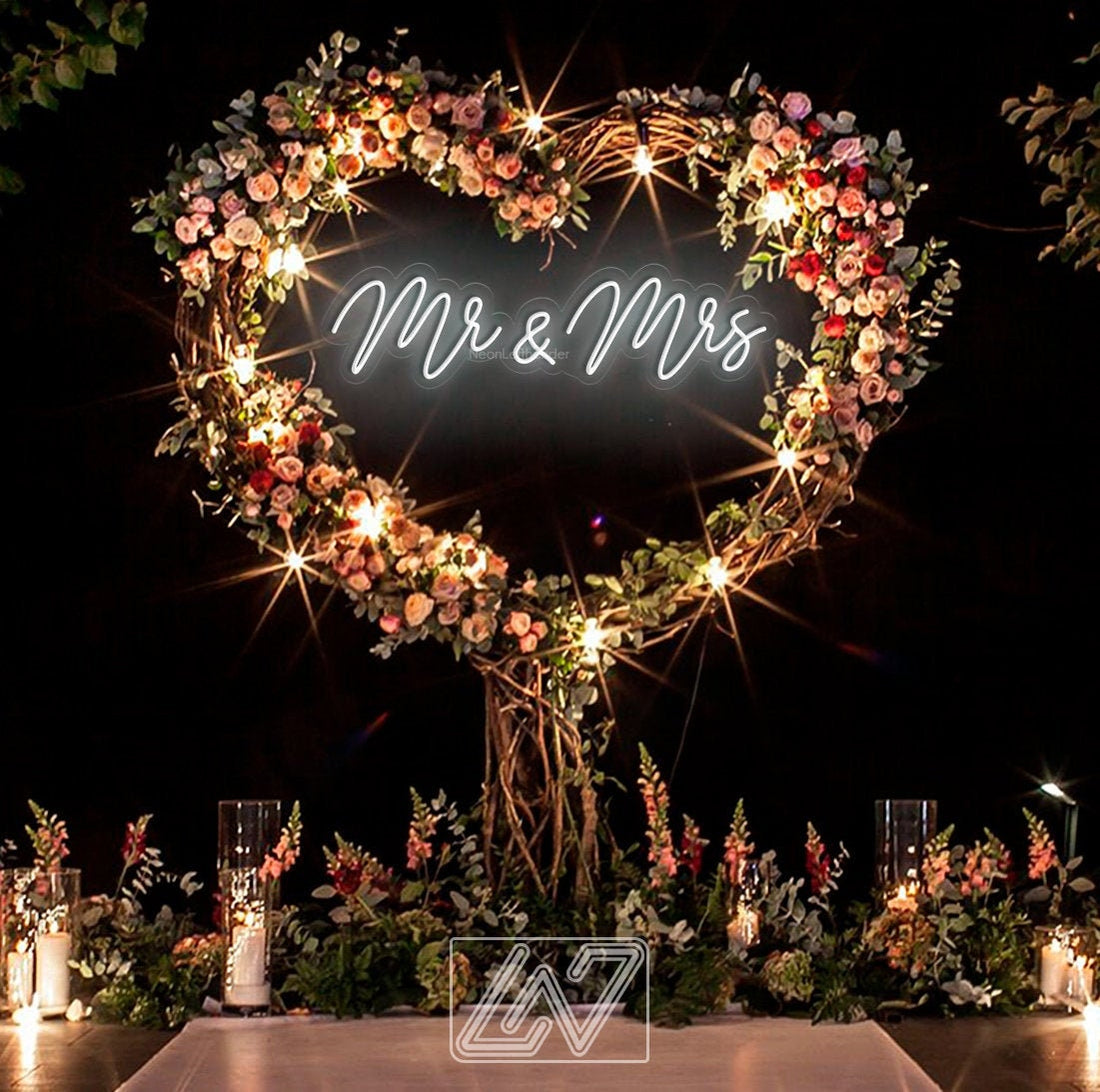 Mr. & Mrs. - Wedding Custom Neon Sign Flex Led Neon Light Sign Bride Engagement Party Custom Neon Sign Room Decoration