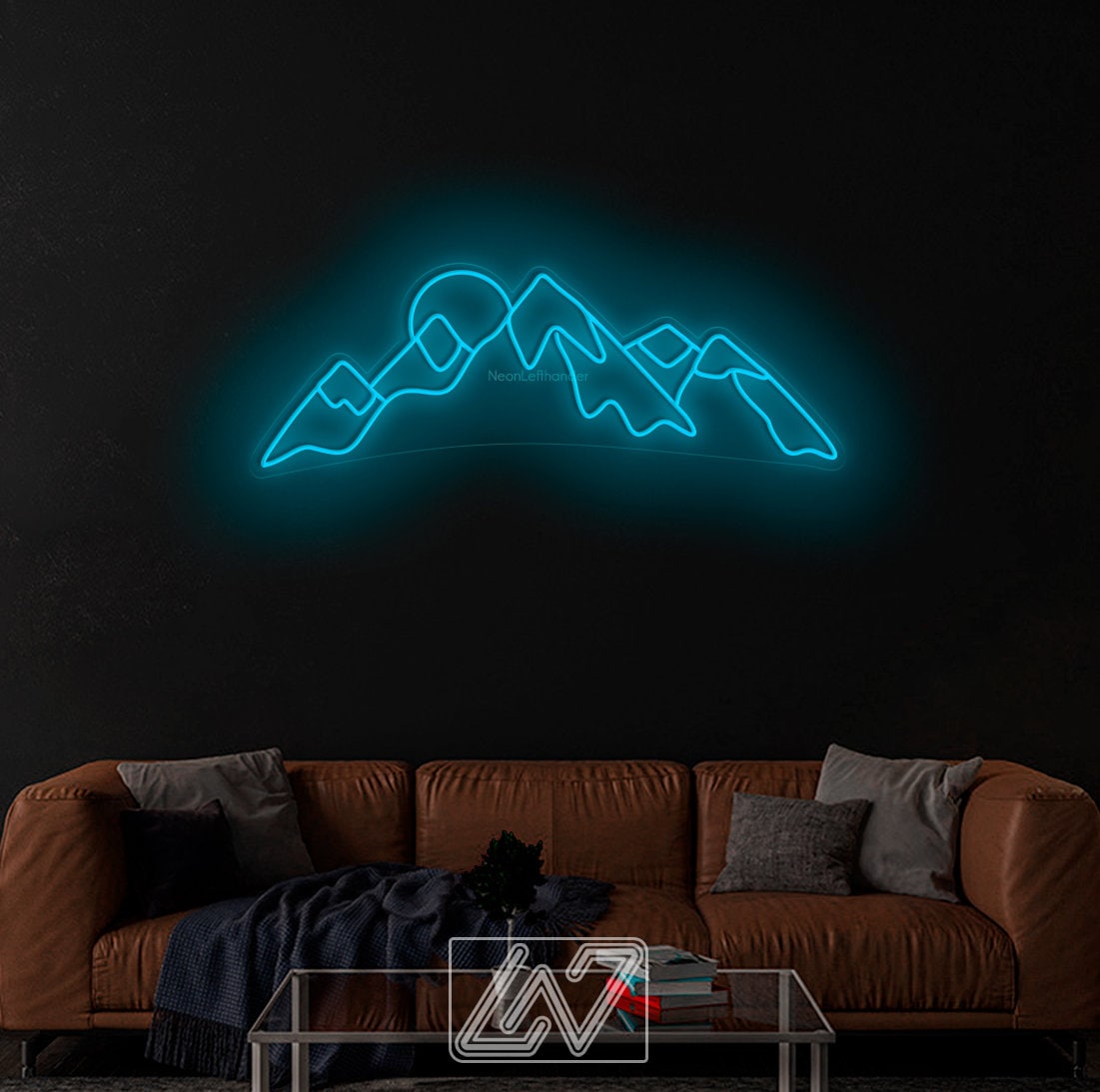 Mountain and Sun- LED Neon Sign,Mountain led sign,Mountain led light,Mountain wall decor,Neon sign mountain,Neon sign wall art