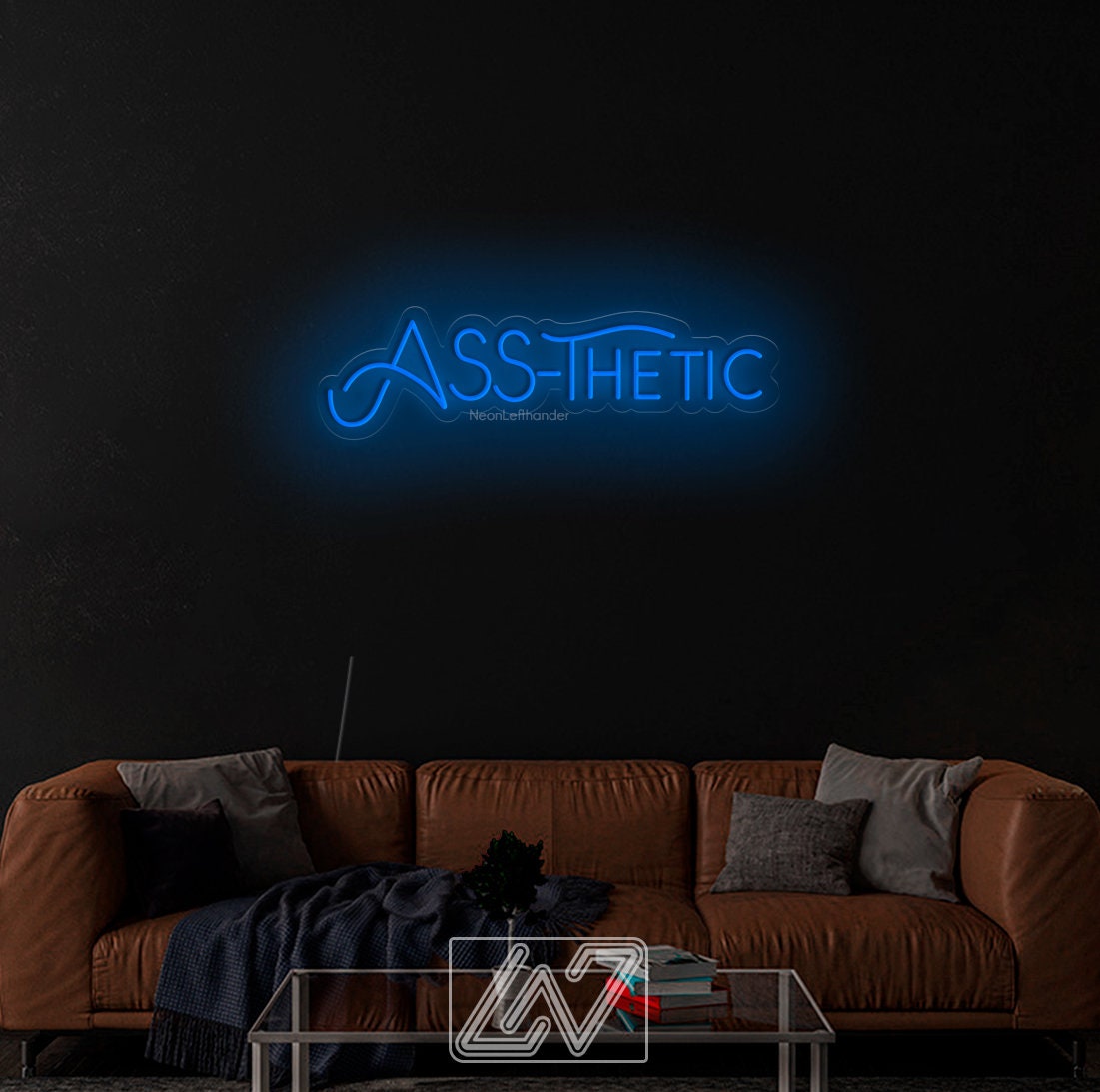 Ass-Thetic - LED Neon Sign, Interior Decor, Room decor, Wall Decor, Custom Sign, Neon For Home