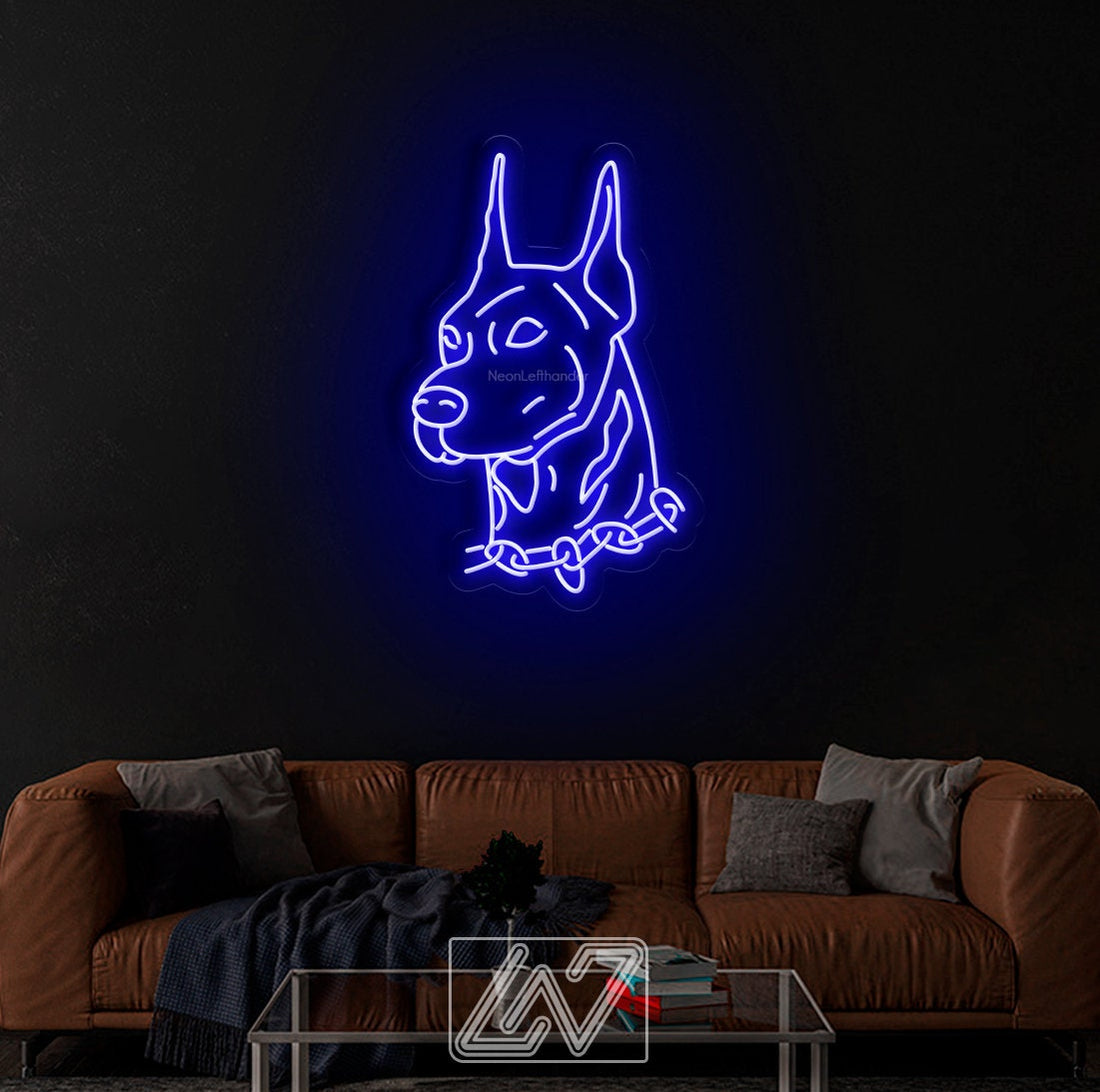 Doberman - LED Neon Sign, Dog Neon Sign, Custom Neon Sign, Pet Neon light, Dog Home Decor, Dog Gift, Neon Sign for Bedroom