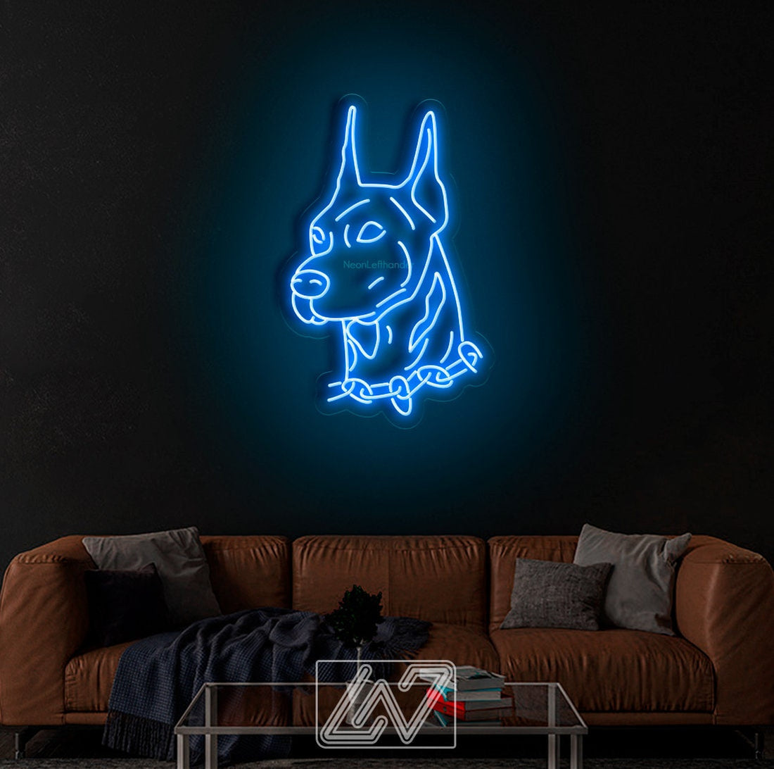 Doberman - LED Neon Sign, Dog Neon Sign, Custom Neon Sign, Pet Neon light, Dog Home Decor, Dog Gift, Neon Sign for Bedroom