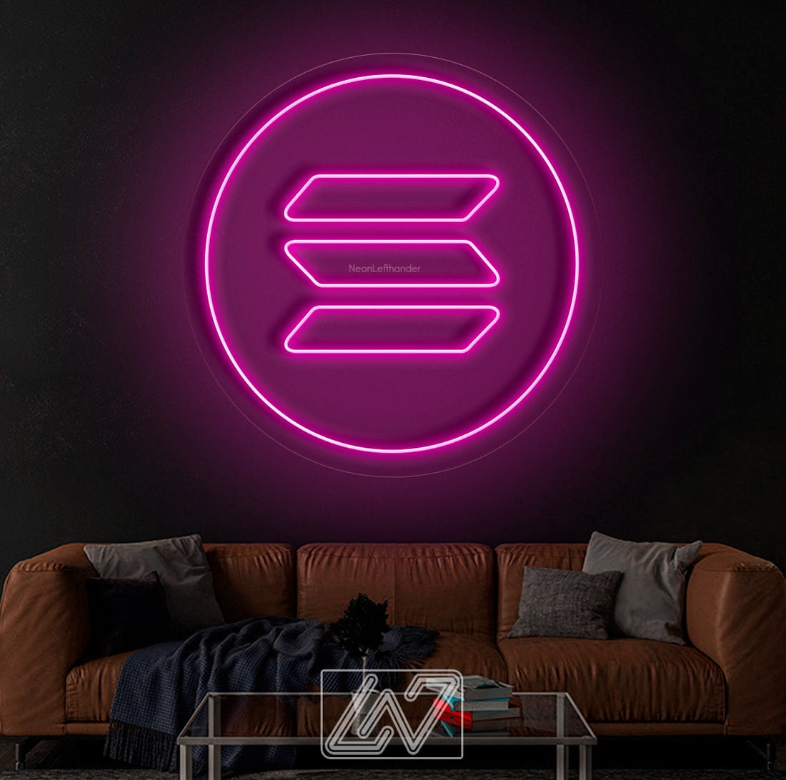 Solana - LED Neon Sign, Bedroom neon sign, Crypto neon sign, Neon Lights, Crypto