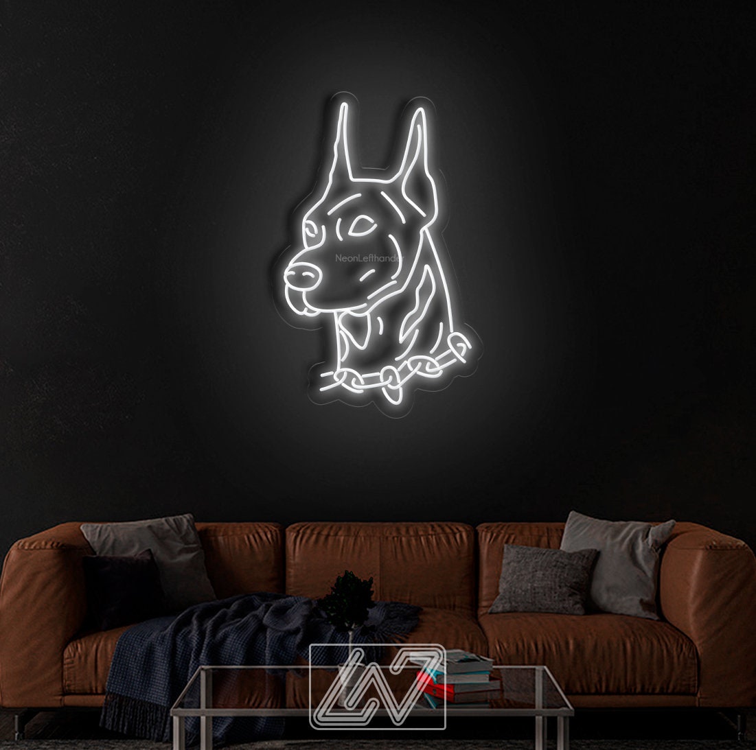 Doberman - LED Neon Sign, Dog Neon Sign, Custom Neon Sign, Pet Neon light, Dog Home Decor, Dog Gift, Neon Sign for Bedroom