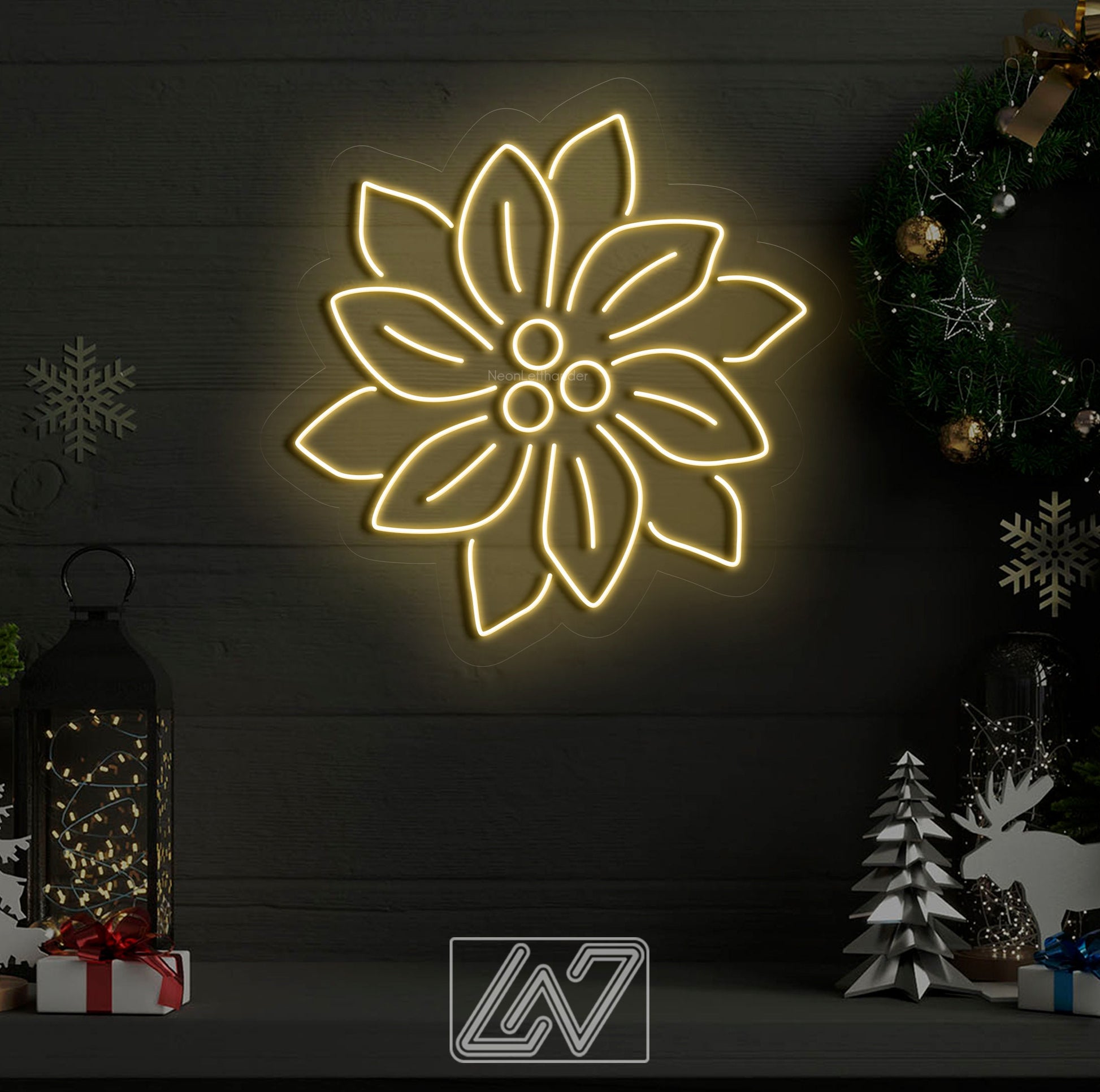 Christmas Mistletoe - LED Neon Sign, Merry Christmas Neon Sign, New Year Neon Sign, Christmas Gift, Christmas Decoration Room