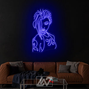 Jinx | Arcane - LED Neon Sign, cartoon Neon Sign, cartoonCharacter, Neon Game Zone,cartoon led sign,cartoon light sign,cartoon wall decor