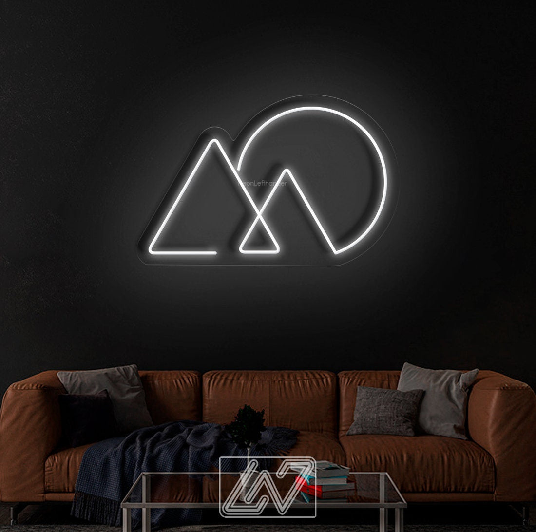 Mountain Minimalism - LED Neon Sign,Mountain led sign,Mountain led light,Mountain wall decor,Neon sign mountain,Neon sign wall art