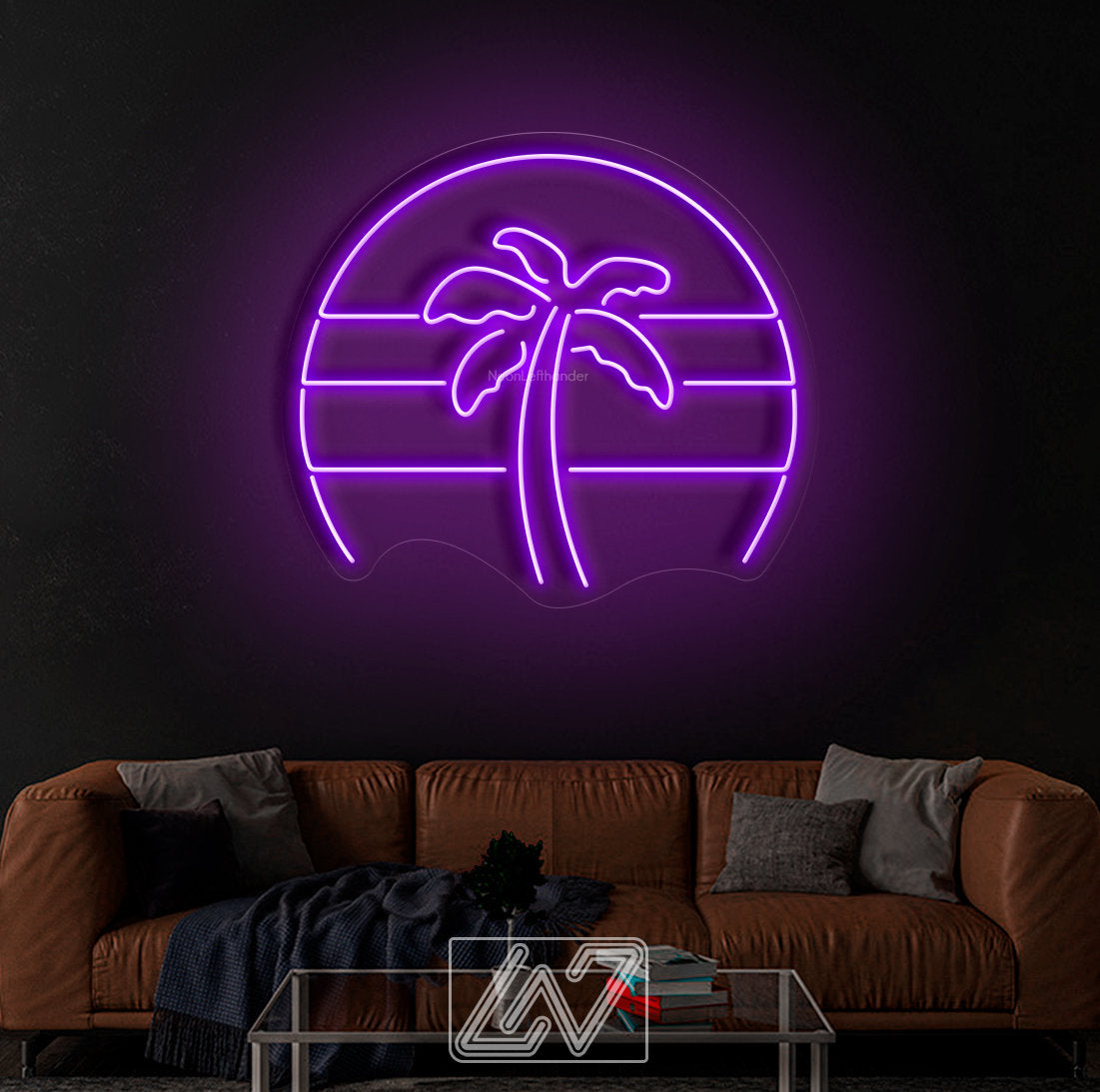 Palm tree - LED Neon Sign,Gift, Wall Decor, 80s, Rainbow ,Neon Company Logo ,Bright Neon Lights ,Neon Workplace Signs