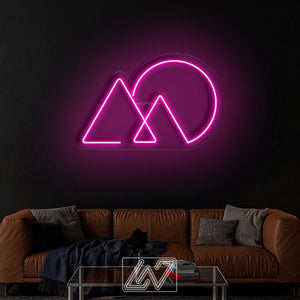 Mountain Minimalism - LED Neon Sign,Mountain led sign,Mountain led light,Mountain wall decor,Neon sign mountain,Neon sign wall art