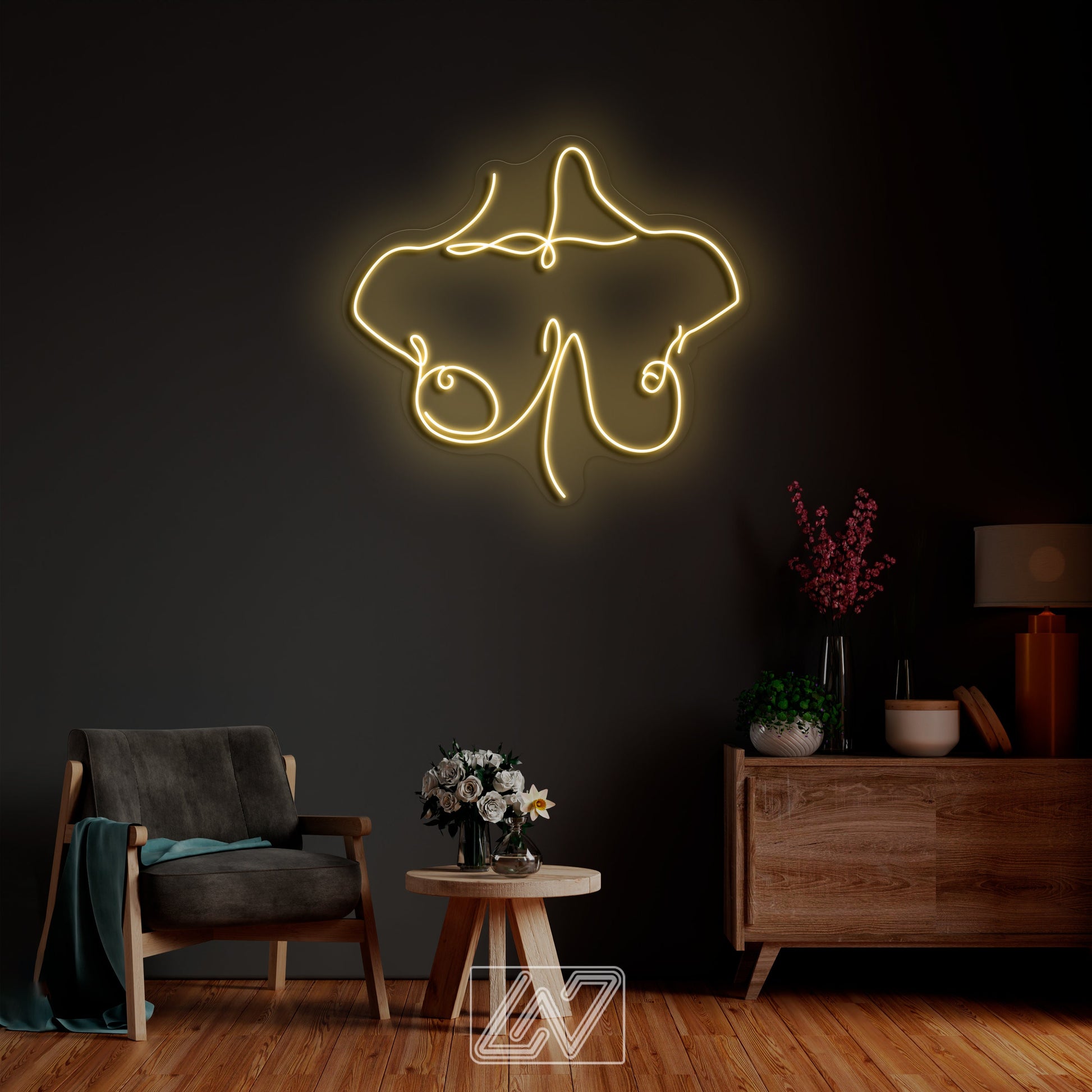 LED Neon Sign Custom Female Breast