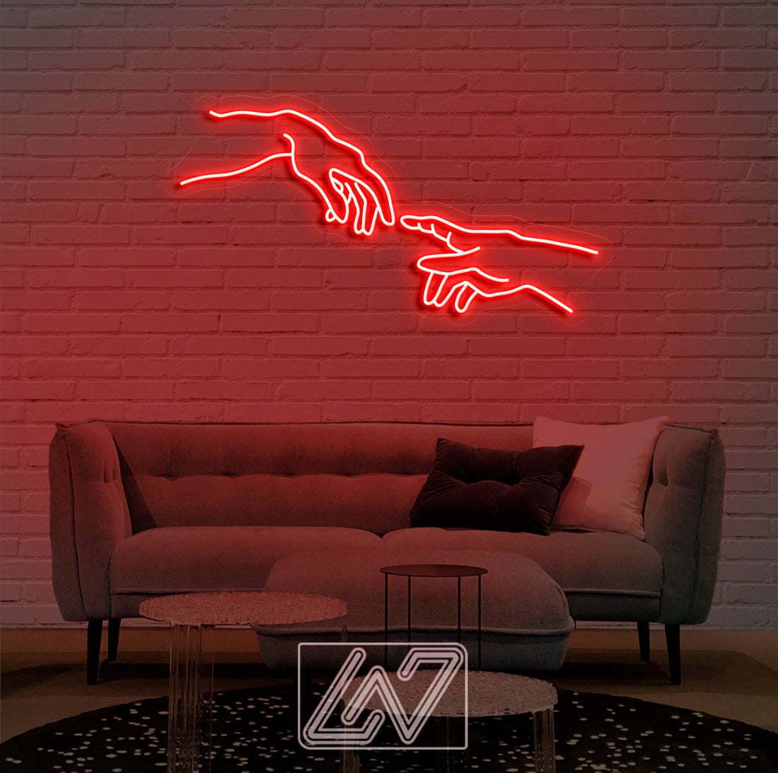 Hand of God - Neon Sign Light Office Living Room Interior Design Neon sign wall art Cuctom neon sign