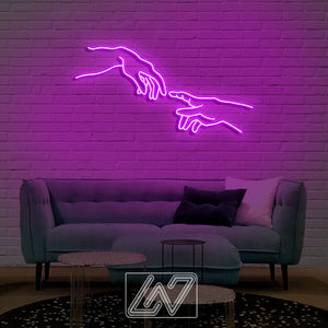Hand of God - Neon Sign Light Office Living Room Interior Design Neon sign wall art Cuctom neon sign