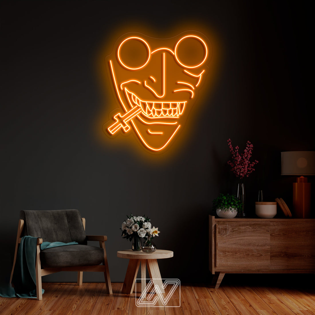 Vampire Hunter - Anime wall art, Game Zone, Neon cartoon character, Neon Sign, Custom neon character