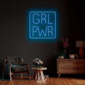 GRL PWR - LED Neon Sign, Girl Neon Sign,Neon Sign Bedroom, Custom Neon Sign, Bar Nightclub Party Decor Neon