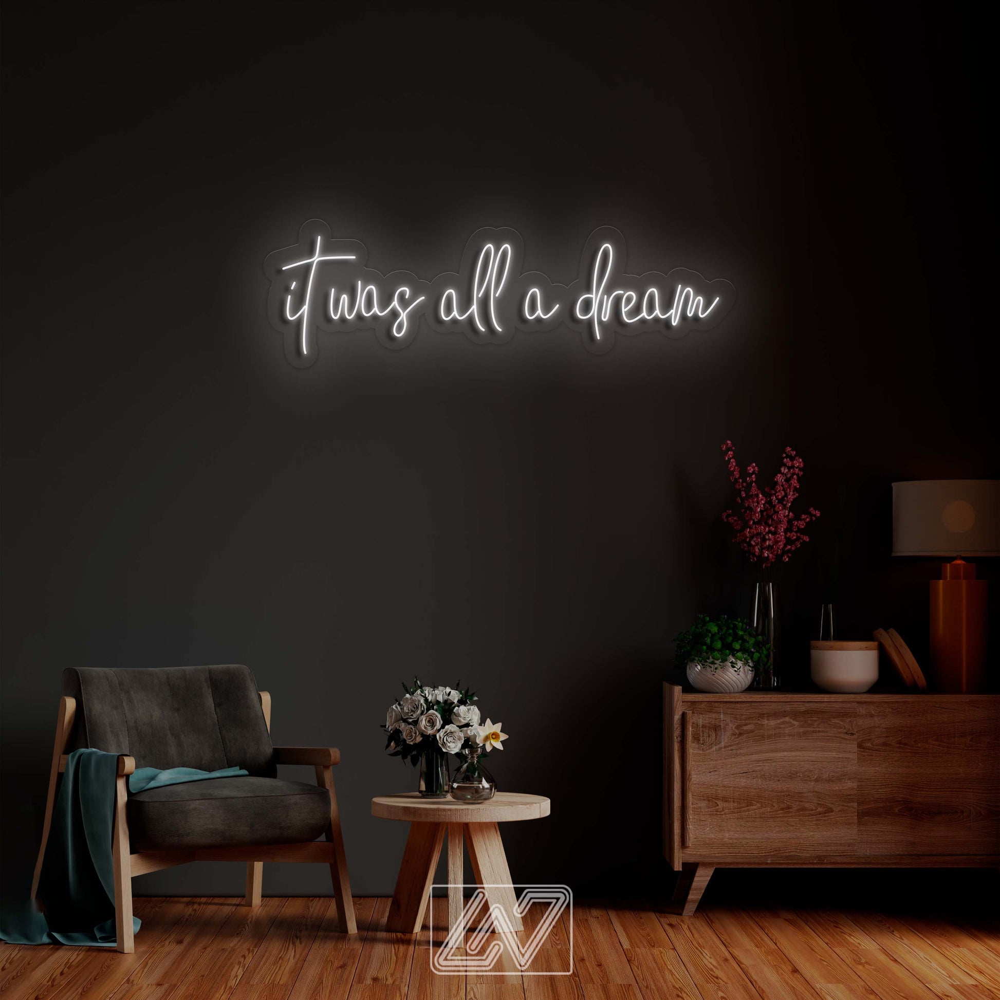 It Was All A Dream - LED Neon Sign, Wall Decor, Wall Sign, Custom Sign,Neon Sign,Gift Neon Sign,Bright Neon Lights, Neon Sign Bedroom