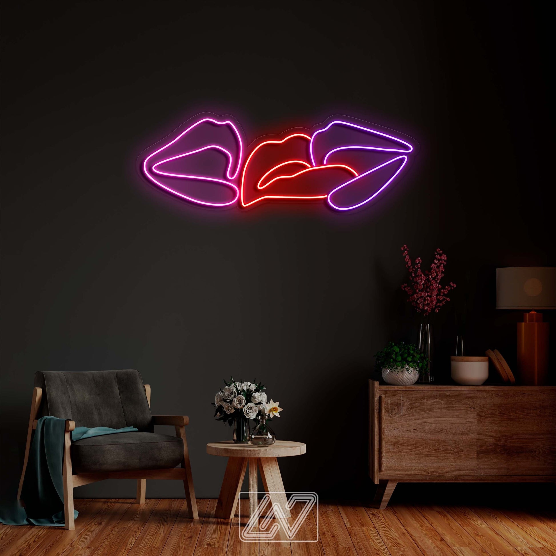 Lips - LED Neon Sign , Custom Neon Sign, Custom Neon Light, Neon Bedroom Sign, Led Neon Wall Decor, Wall Art