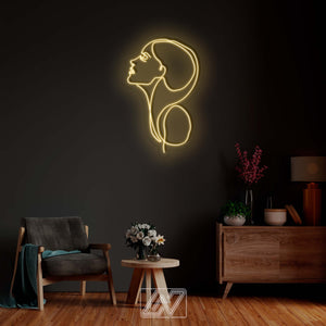 Woman's Face, Gorgeous Lady Neon Signs, Neon Sign Light,Beauty Decoration,Led Neon Sign Lights for Girls Room Decor, Ambient Light for Room,