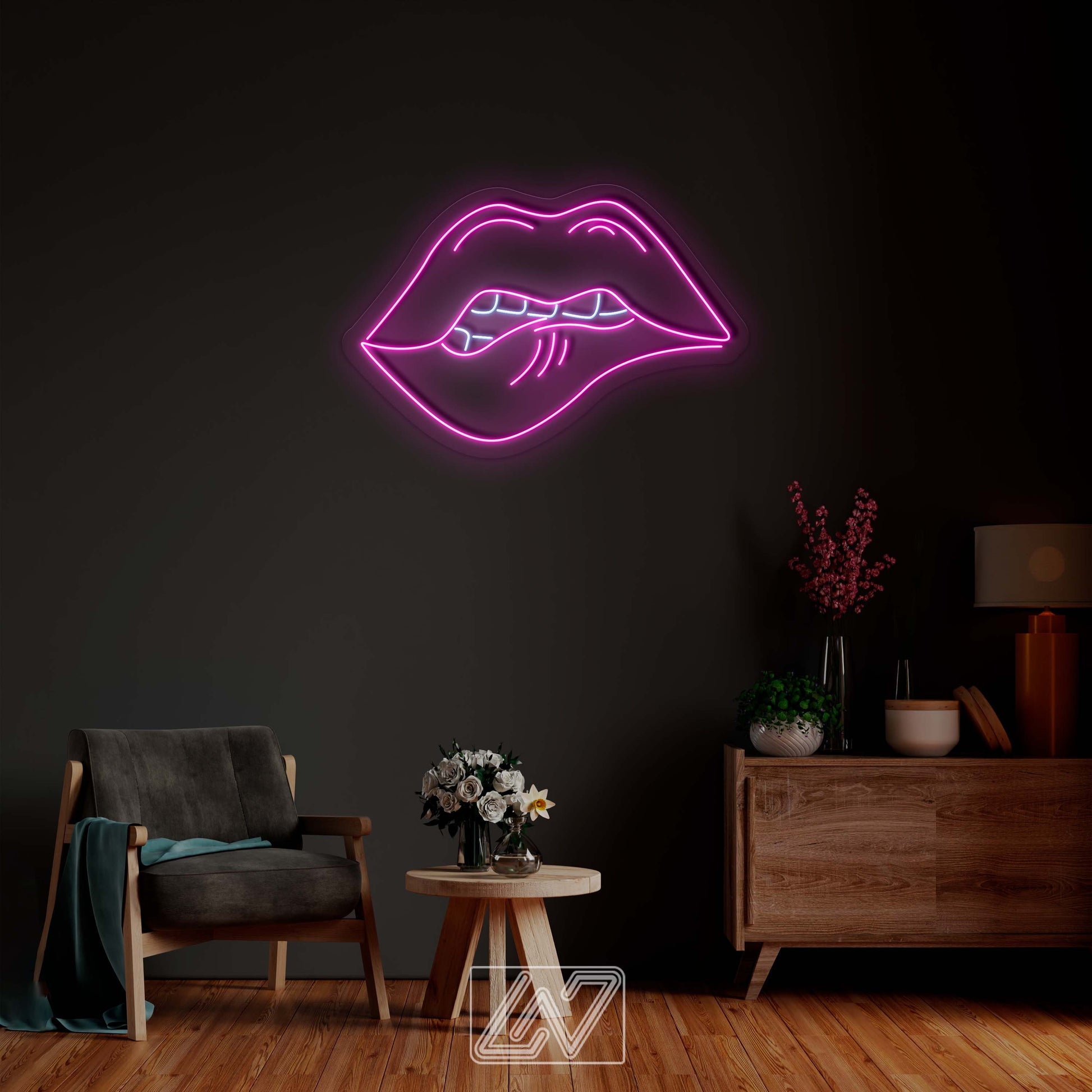 Sexy Lip - LED Neon Sign, Wall Decor, Wall Sign, Neon Lights, Kiss Lips Neon Light, Kiss Neon Sign, Lips Neon Sign
