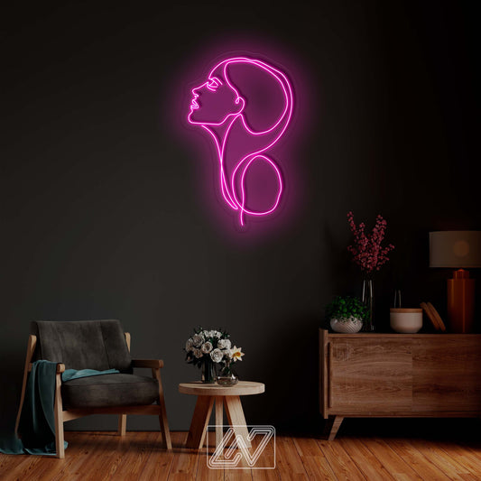 Woman&#39;s Face, Gorgeous Lady Neon Signs, Neon Sign Light,Beauty Decoration,Led Neon Sign Lights for Girls Room Decor, Ambient Light for Room,