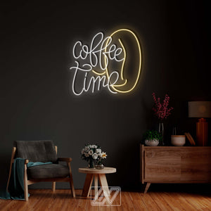 Coffee Time - LED Neon Sign, Coffee Shop Sign, Business Logo Sign, Shop Name Sign, Coffee House Sign, Coffee Bar Decor,Coffee Cup