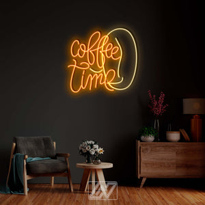 Coffee Time - LED Neon Sign, Coffee Shop Sign, Business Logo Sign, Shop Name Sign, Coffee House Sign, Coffee Bar Decor,Coffee Cup