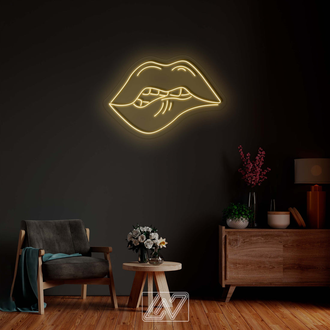 Sexy Lip - LED Neon Sign, Wall Decor, Wall Sign, Neon Lights, Kiss Lips Neon Light, Kiss Neon Sign, Lips Neon Sign