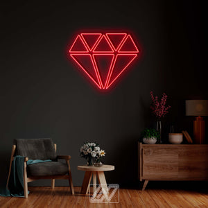 Diamond - LED Neon Sign, Neon Lighting for Best friend gifts, Neon light Wedding Personalized romance, Geometric wall art
