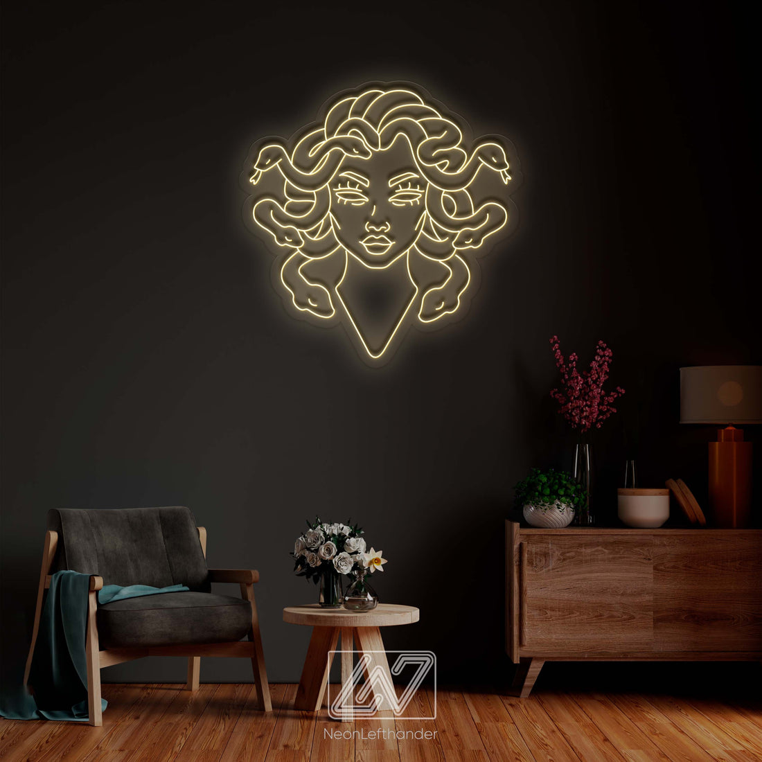 Medusa - LED Neon Sign, Greek Mythology Neon Sign, Medusa Neon Sign, Gorgon Neon Art, Medusa Wall Decor, Mythology Character