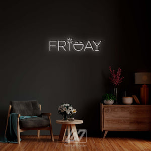 Friday - LED Neon Sign, Vibe Neon Sign, Less Monday More Friday, Neon Sign Bedroom, Funny Neon Sign, Positive Neon Sign