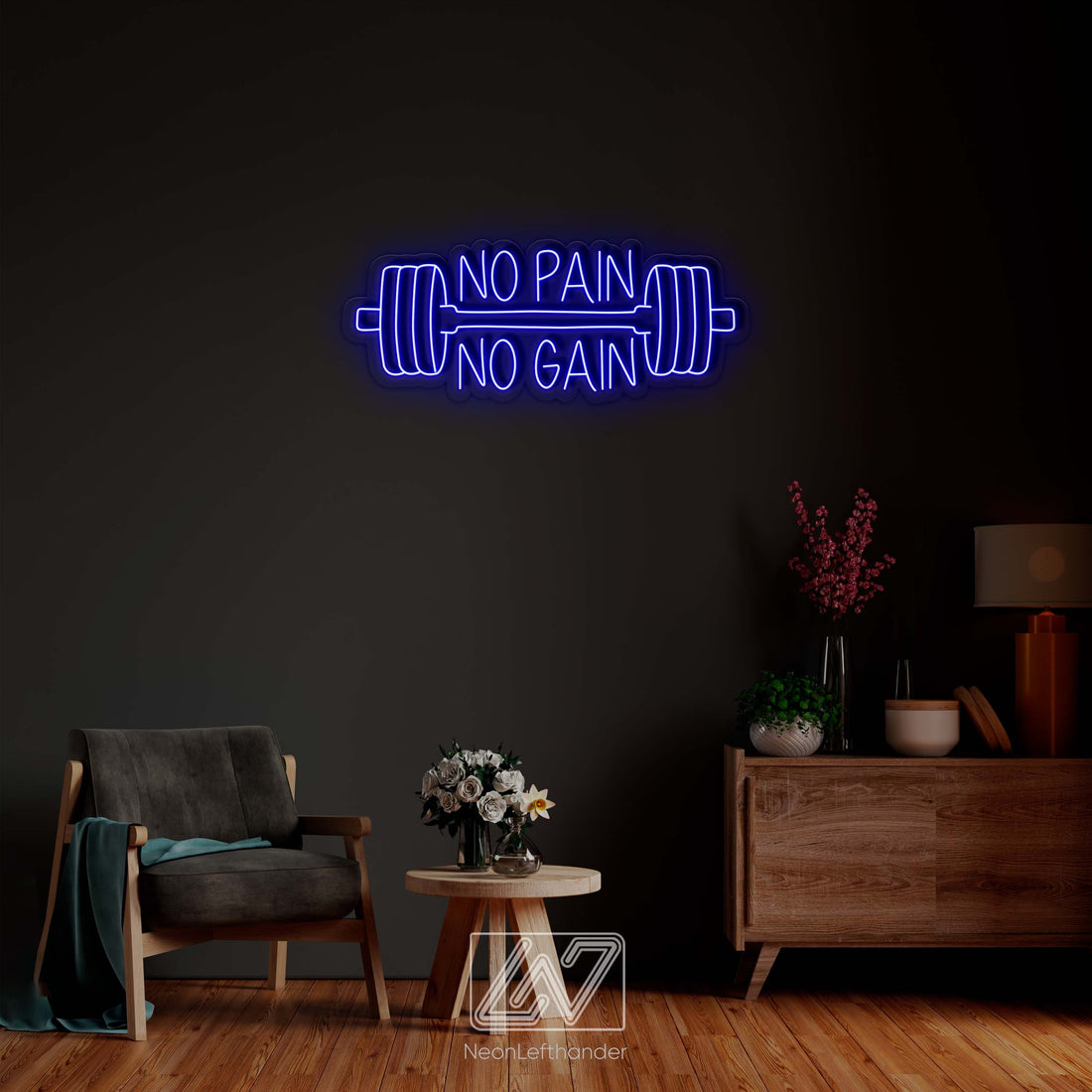 No Pain, No Gain - LED Neon Sign, Vibe Neon Sign, No Pain No Gain Sign, Neon Sign Bedroom, Motivation Neon Sign, Inspiration Quote Led Sign