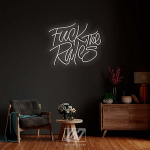 F*ck The Rules - LED Neon Sign, Vibe Neon Sign, Fuck Off Neon Sign, Neon Sign Bedroom, Funny Neon Sign, Dirty Words Led Sign