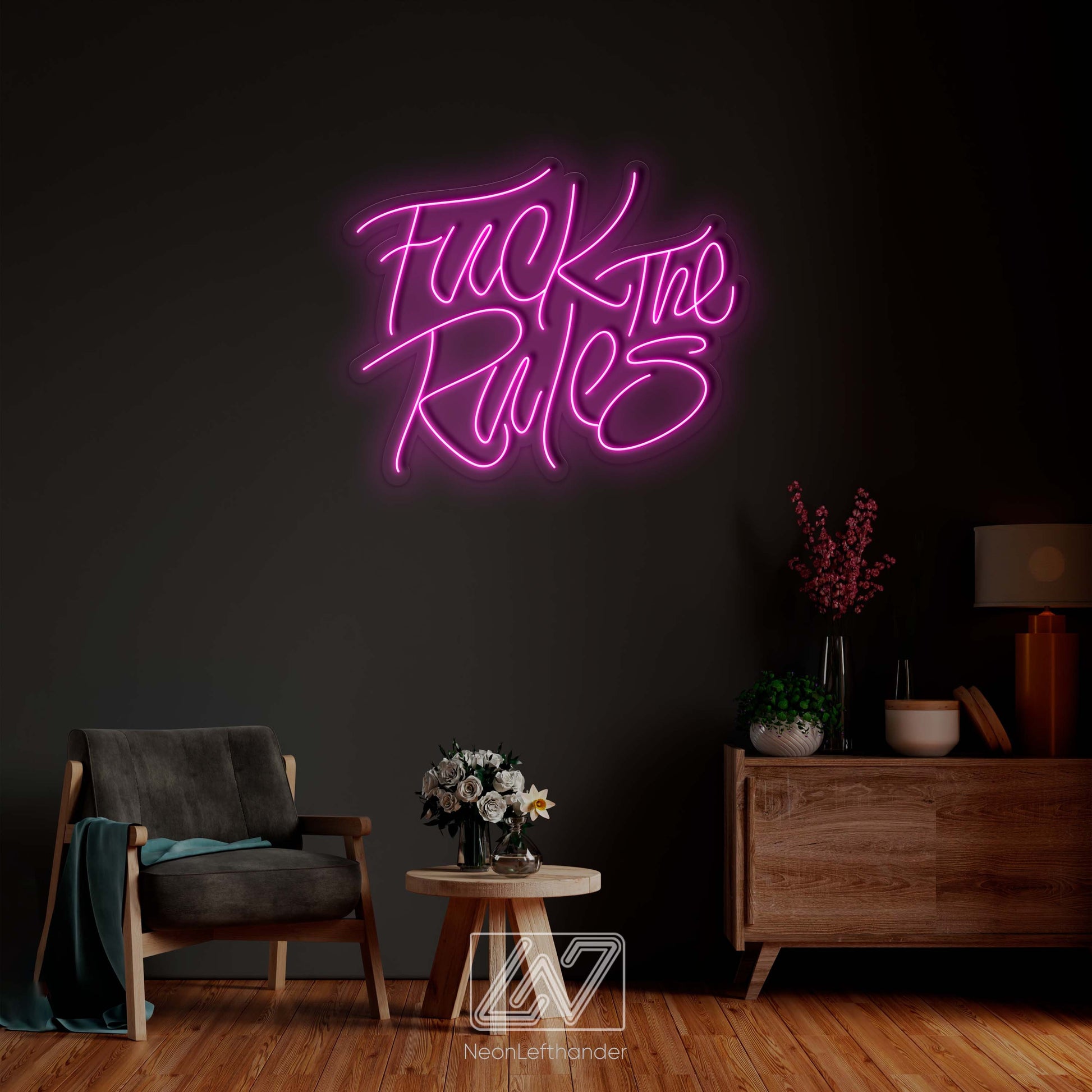 F*ck The Rules - LED Neon Sign, Vibe Neon Sign, Fuck Off Neon Sign, Neon Sign Bedroom, Funny Neon Sign, Dirty Words Led Sign
