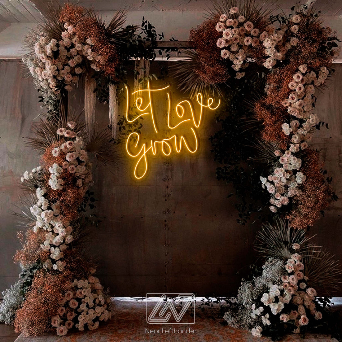 Let Love Grow - LED Neon Sign, Wedding Neon Sign, Event Decor, Photo Zone, Party Decor, Custom Neon Sign, Wedding Ceremony,Bar Led Neon Sign